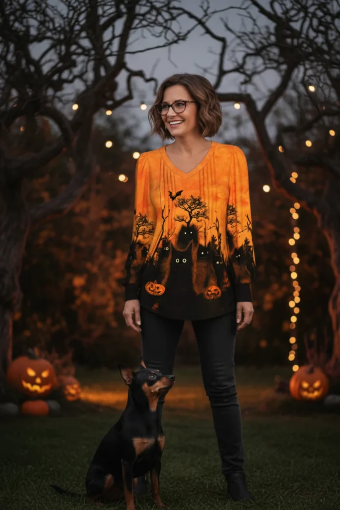 look halloween camiseta naranja