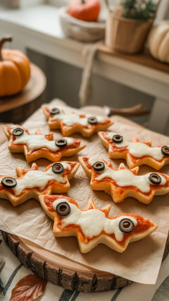 recetas halloween mini pizzas murcielagos
