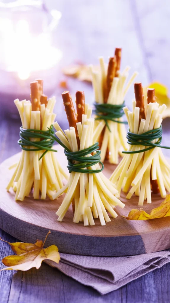 receta halloween escobas de queso