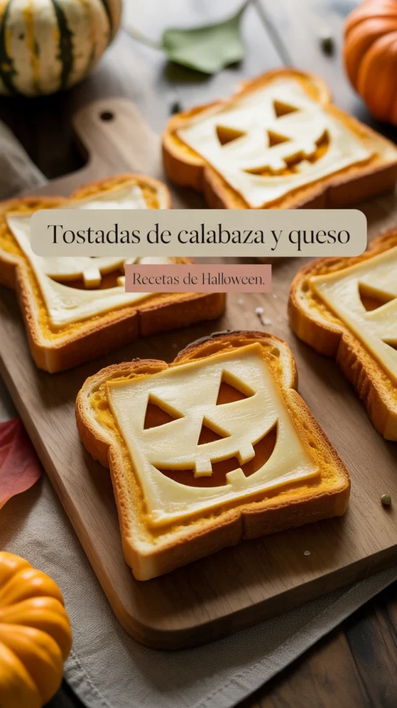 recetas halloween tostadas calabaza y queso