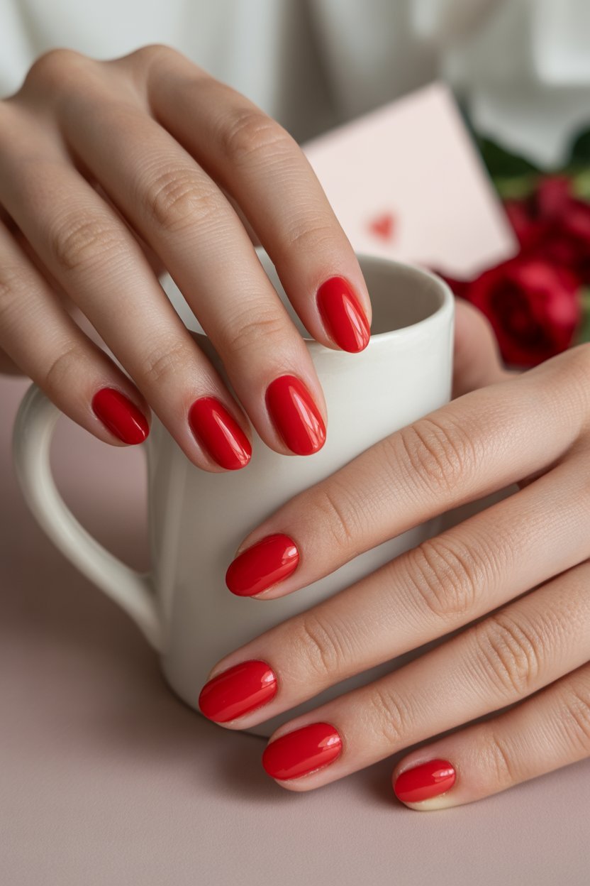 Rojo clásico glossy tipo “labios”